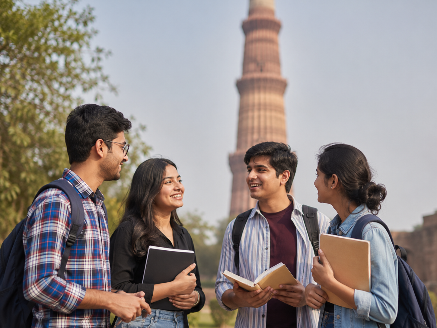 Students on an Indian college campus